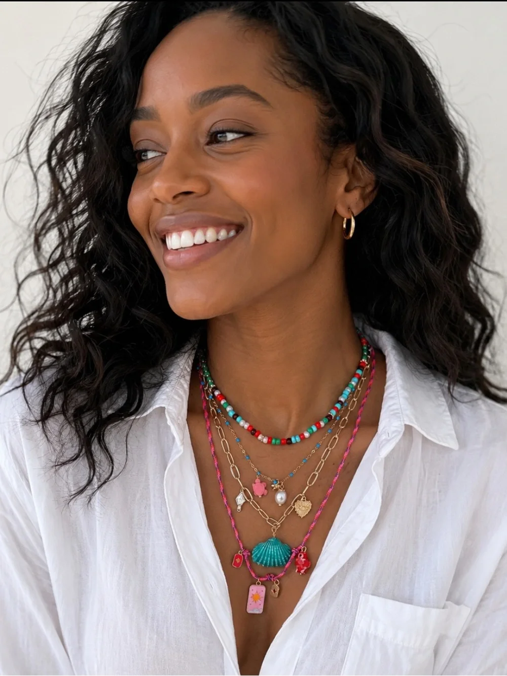New! Coastal Preppy Colorful Necklace Stack Set NWOT